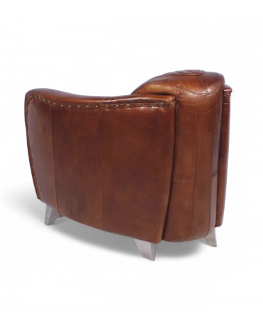 Set aus 2 Club-Sesseln aus braunem Vintage-Leder – Kollektion Stanley