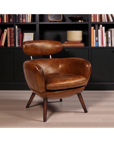 Braun vintage Ledersessel - Modell Janis