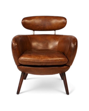 Braun vintage Ledersessel - Modell Janis