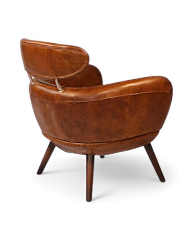 Braun vintage Ledersessel - Modell Janis