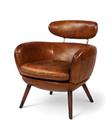 Braun vintage Ledersessel - Modell Janis