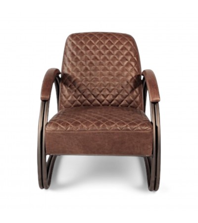 Patinierter brauner Ledersessel - Modell Taylor