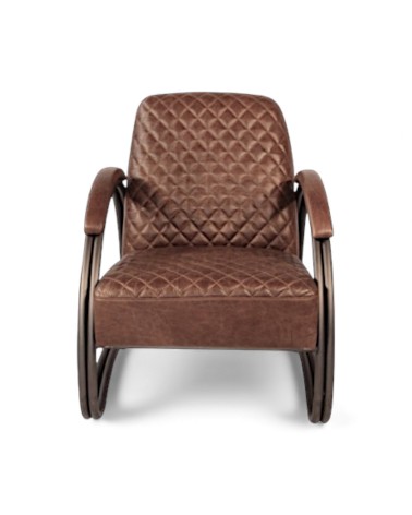 Patinierter brauner Ledersessel - Modell Taylor