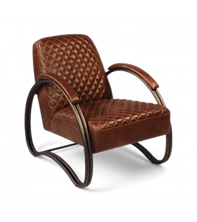 Patinierter brauner Ledersessel - Modell Taylor