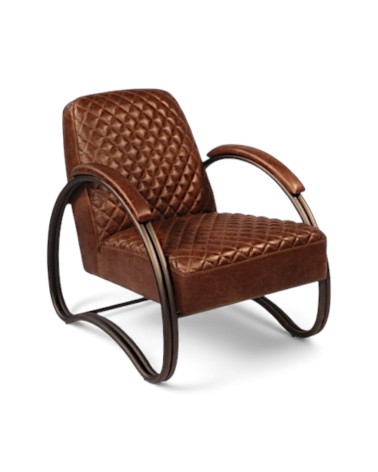 Patinierter brauner Ledersessel - Modell Taylor