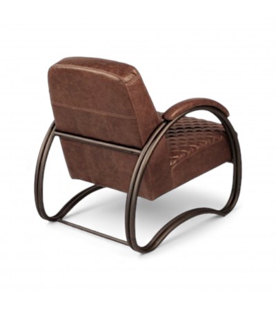 Patinierter brauner Ledersessel - Modell Taylor