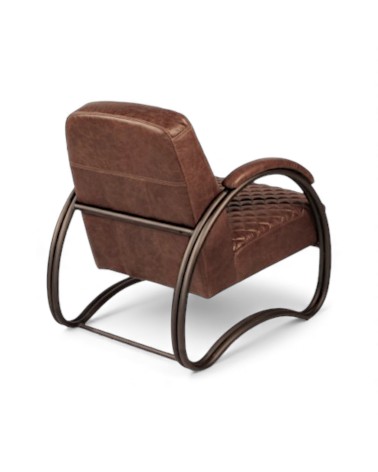 Patinierter brauner Ledersessel - Modell Taylor