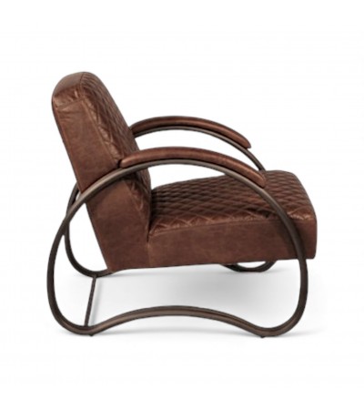 Patinierter brauner Ledersessel - Modell Taylor