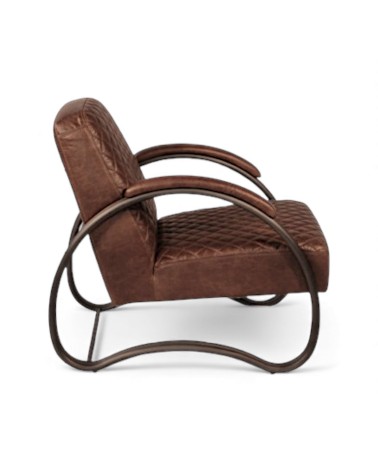 Patinierter brauner Ledersessel - Modell Taylor