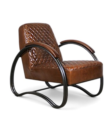 Patinierter brauner Ledersessel - Modell Taylor