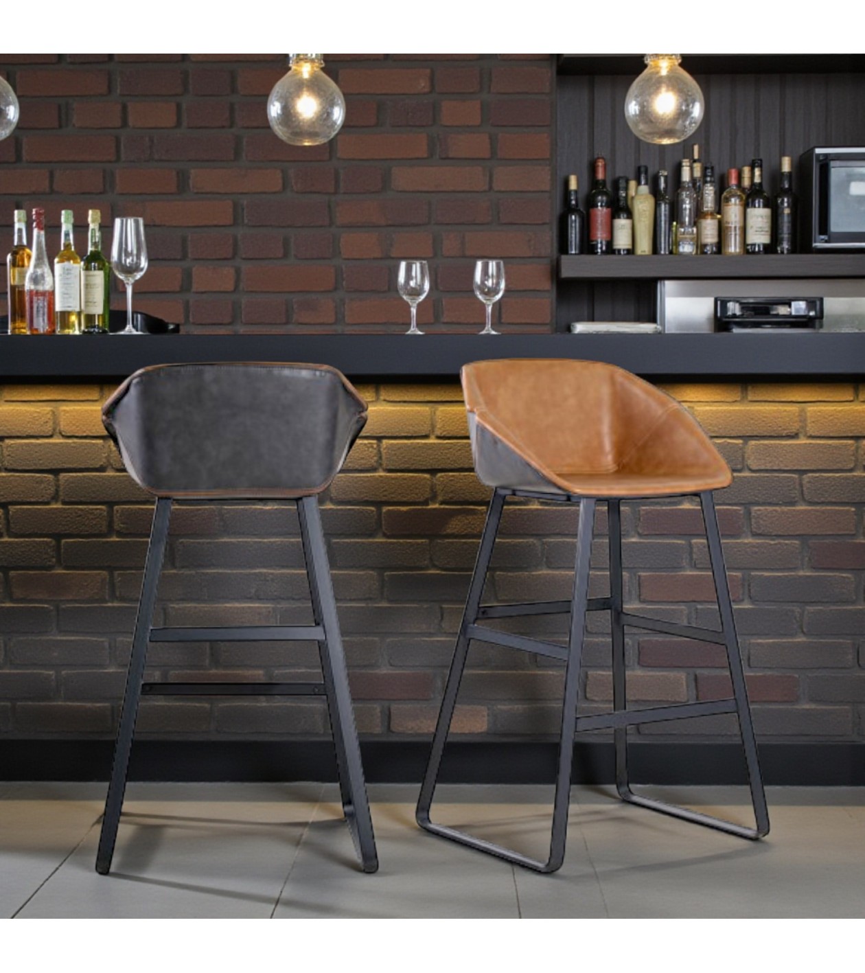 2 x chaises de bar bicolores - collection Jones