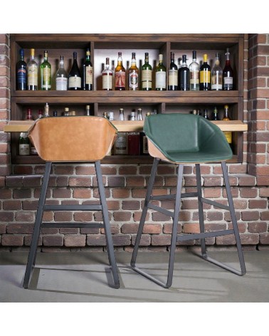 2 zweifarbige Barstühle grün und hellbraun - collection Jones