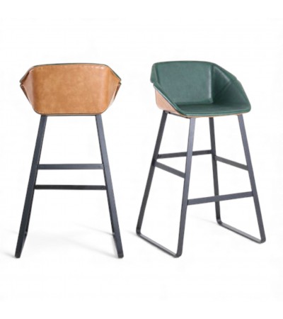 2 zweifarbige Barstühle grün und hellbraun - collection Jones