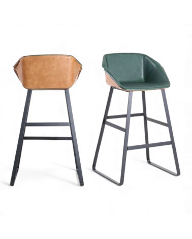 2 zweifarbige Barstühle grün und hellbraun - collection Jones