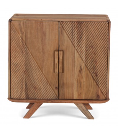 Buffet Neela en bois massif sculpté au design naturel