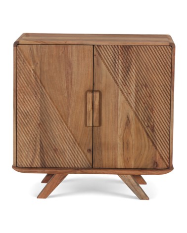 Buffet Neela en bois massif sculpté au design naturel