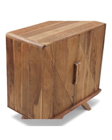 Détail finition bois massif buffet Neela avec angle arrondi