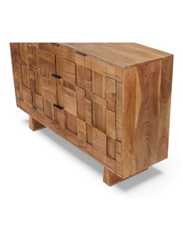 Vue en perspective mettant en valeur la profondeur et le bois naturel