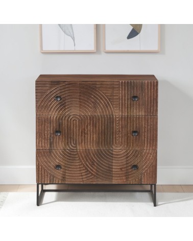 Commode bois massif Anaya dans un intérieur moderne et lumineux