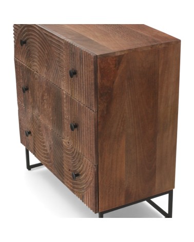 Détail bois massif commode Anaya avec veinage naturel