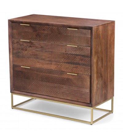 Commode bois massif Yosana design avec tiroirs et structure robuste