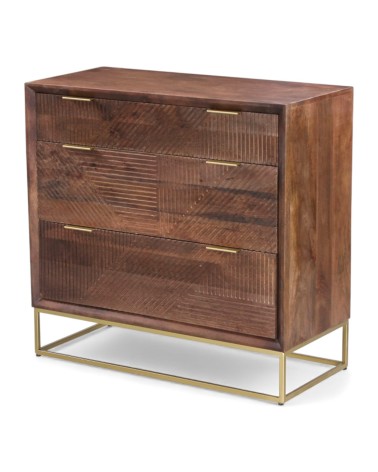 Commode bois massif Yosana design avec tiroirs et structure robuste