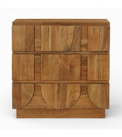 Commode bois massif Arya design contemporain avec façades sculptées