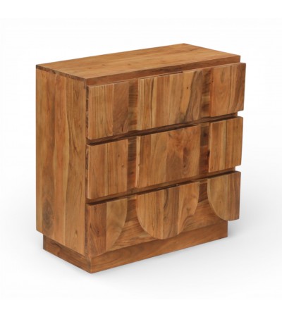 Commode bois massif Arya vue de côté avec structure épaisse