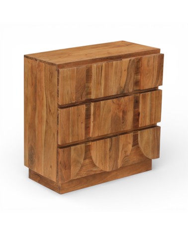 Commode bois massif Arya vue de côté avec structure épaisse