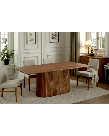 Table de repas en bois massif de manguier dans salle à manger – Modèle Chandra Stanfield