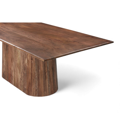 Détail plateau en bois massif de manguier – Table de repas modèle Chandra Stanfield