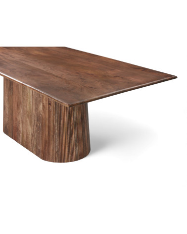 Détail plateau en bois massif de manguier – Table de repas modèle Chandra Stanfield