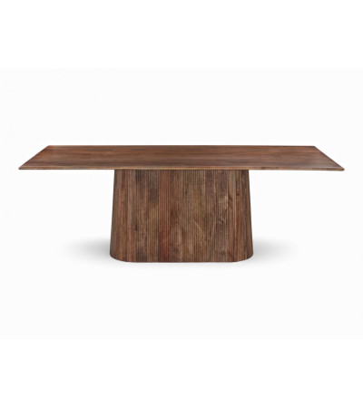 Table de repas en bois massif de manguier – Vue de face modèle Chandra Stanfield