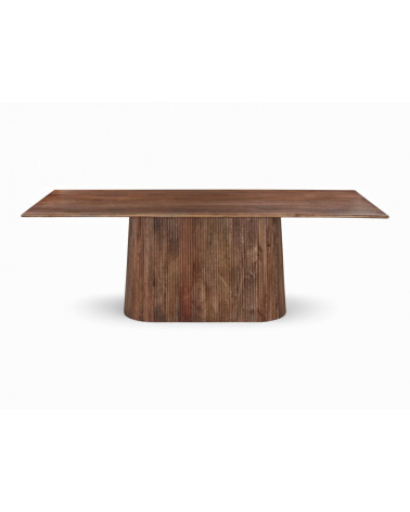 Table de repas en bois massif de manguier – Vue de face modèle Chandra Stanfield