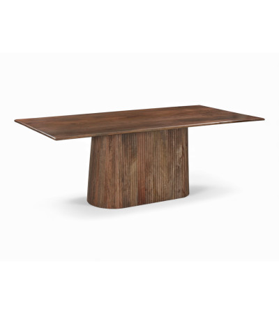 Table de repas en bois massif de manguier – Vue 3/4 modèle Chandra Stanfield