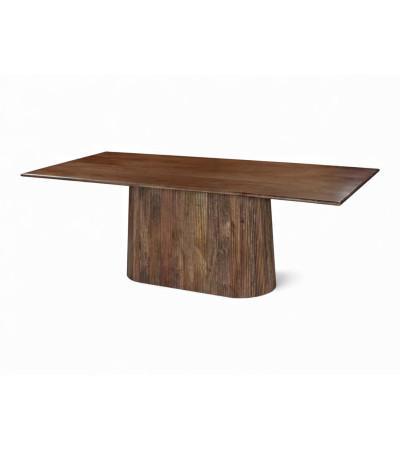 Table de repas en bois massif de manguier – Vue latérale modèle Chandra Stanfield