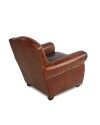 Fauteuil club cuir brun style retro "Grandfather"